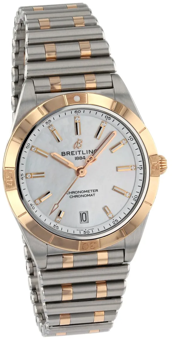 Breitling Chronomat U10380101A2U1 36mm Rose gold and steel Mother-of-pearl