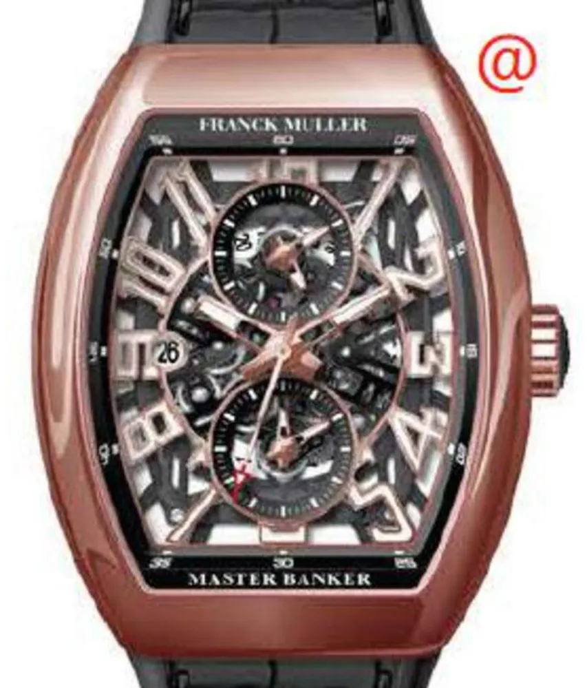 Franck Muller Master Banker V45MBSCDTSQT5NNR(NRBLC5N 45mm Rose gold Transparent