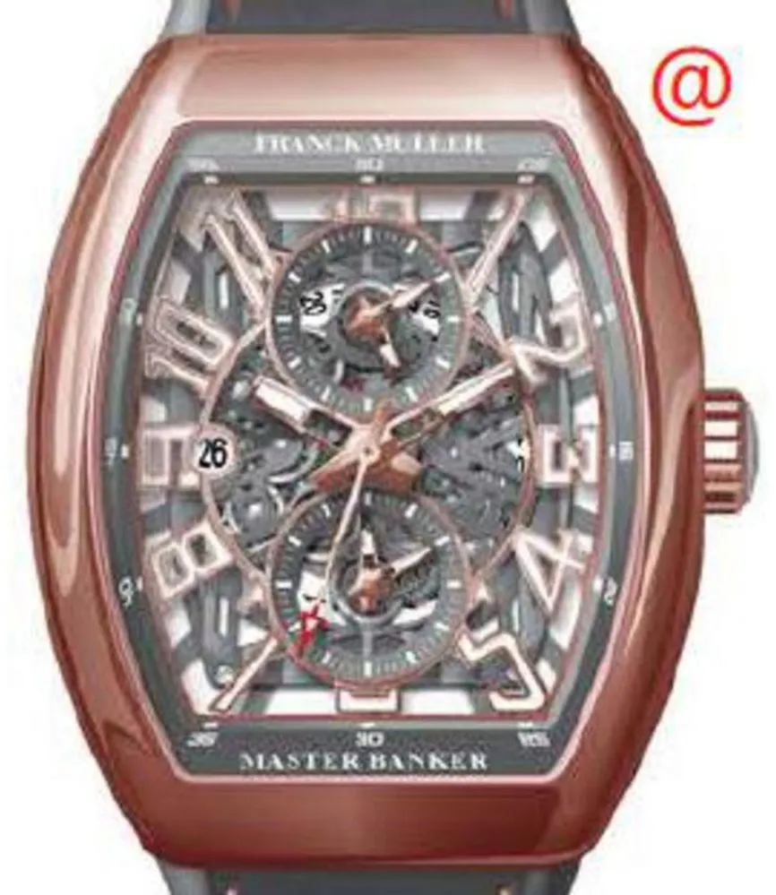 Franck Muller Master Banker V45MBSCDTSQT5NTT(TTBLC5N 45mm Rose gold Transparent