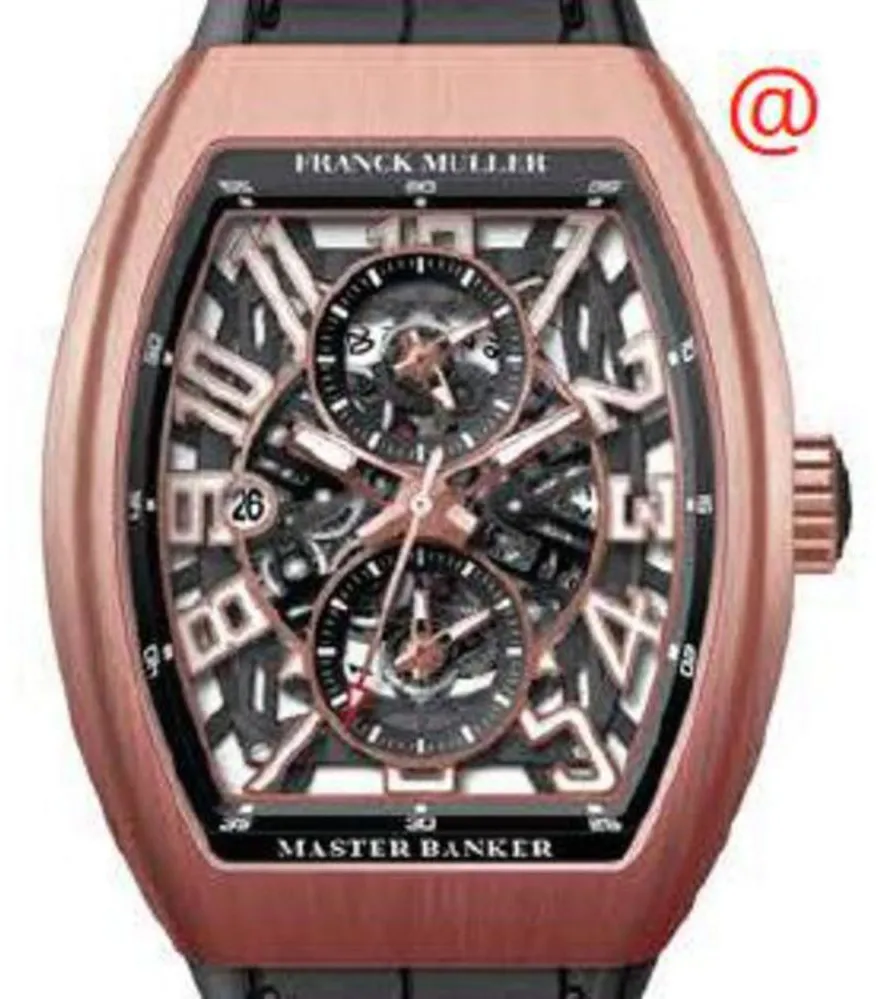 Franck Muller Master Banker V45MBSCDTSQT5NBRNR(NRBLC5NBR 45mm Rose gold Transparent