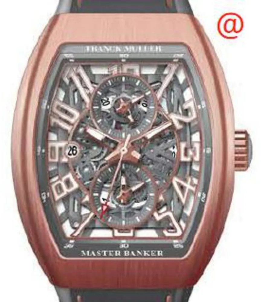 Franck Muller Master Banker V45MBSCDTSQT5NBRTT(TTBLC5NBR 45mm Rose gold Transparent