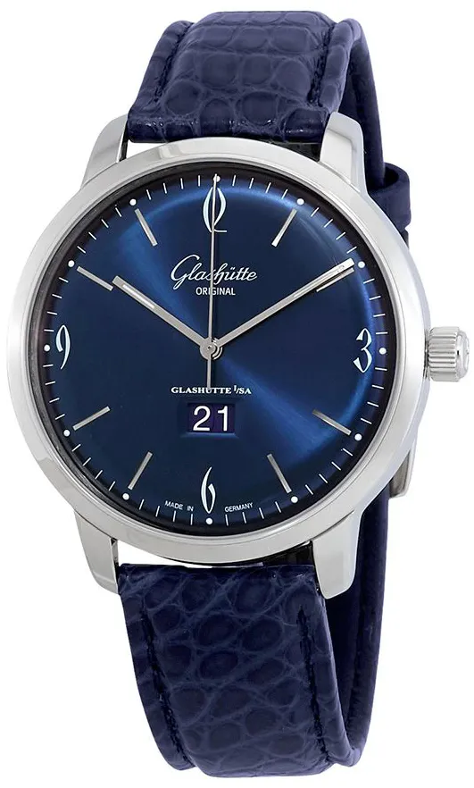 Glashütte Sixties Panorama Date 2-39-47-06-02-04 42mm Stainless steel Blue
