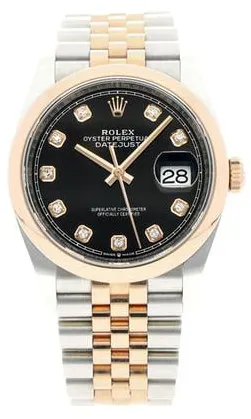 Rolex Datejust 36 126201 36mm Yellow gold and Stainless steel Black