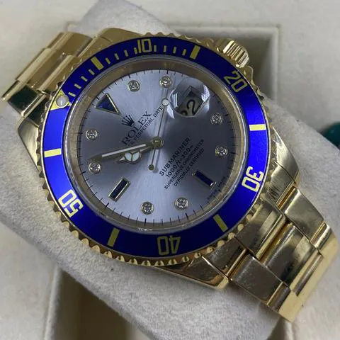 Rolex Submariner Date 16618 40mm Yellow gold Silver 7