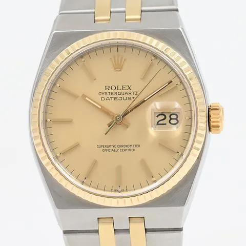 Rolex Datejust Oysterquartz 17013 36mm Yellow gold and stainless steel Champagne