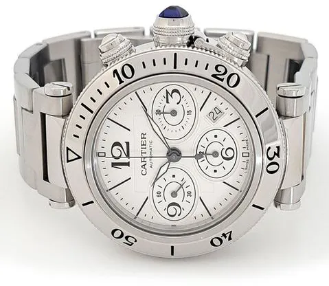Cartier Pasha Seatimer W31089M7 41mm Stainless steel White 1