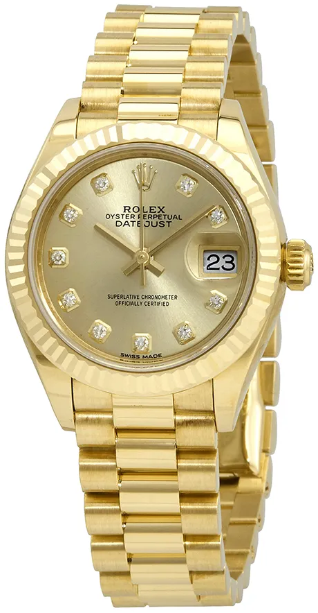 Rolex Lady-Datejust 279178CDP 28mm Yellow gold Champagne