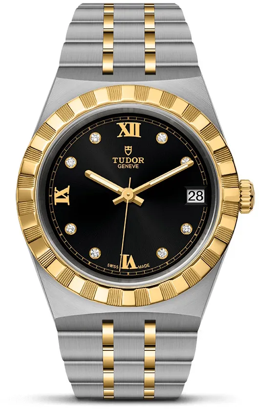 Tudor Royal M28403-0005 34mm Yellow gold and stainless steel Black