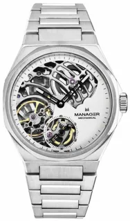 Manager Revolution MAN-RM-04-SM 44mm Stainless steel White