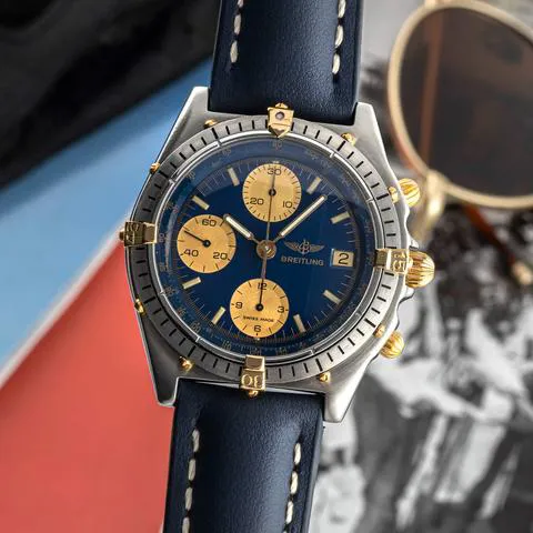 Breitling Chronomat 81950 38mm Yellow gold and stainless steel Blue