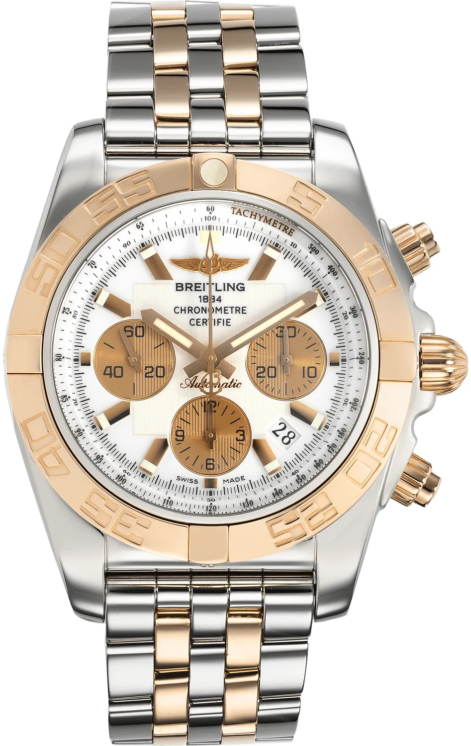 Breitling Chronomat CB 0110 44mm Rose gold and Stainless steel White