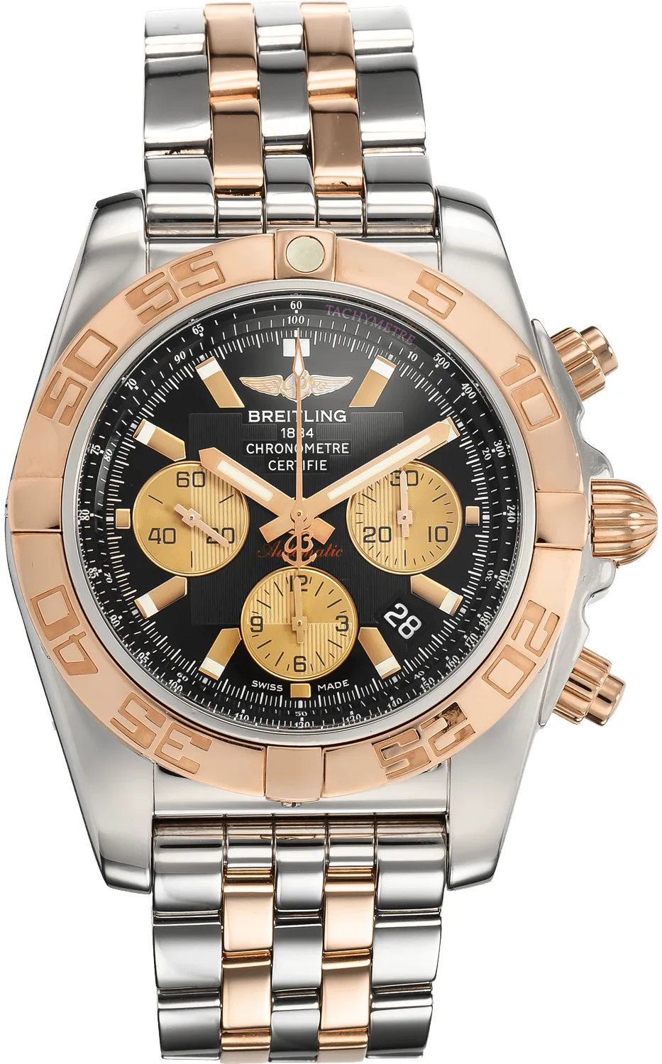 Breitling Chronomat CB 0110 44mm Rose gold and Stainless steel Black