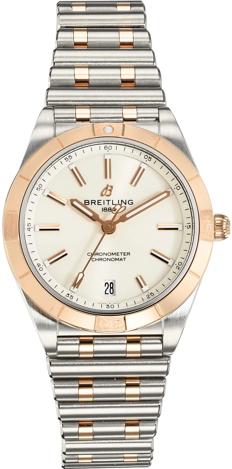 Breitling Chronomat U10380 36mm Rose gold and Stainless steel Silver Gray