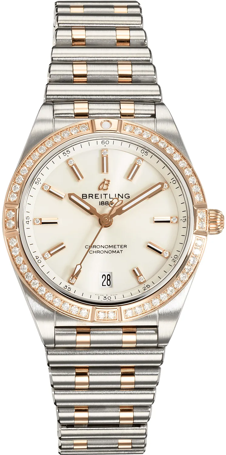 Breitling Chronomat U10380591A1U1 36mm Rose gold and Stainless steel White