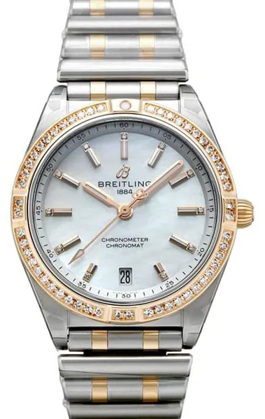 Breitling Chronomat U10380591A2U1 36mm Rose gold and steel Mother-of-pearl