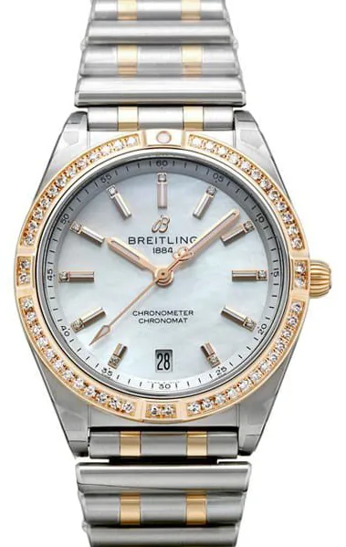 Breitling Chronomat U10380591A2U1 36mm Rose gold and Stainless steel White