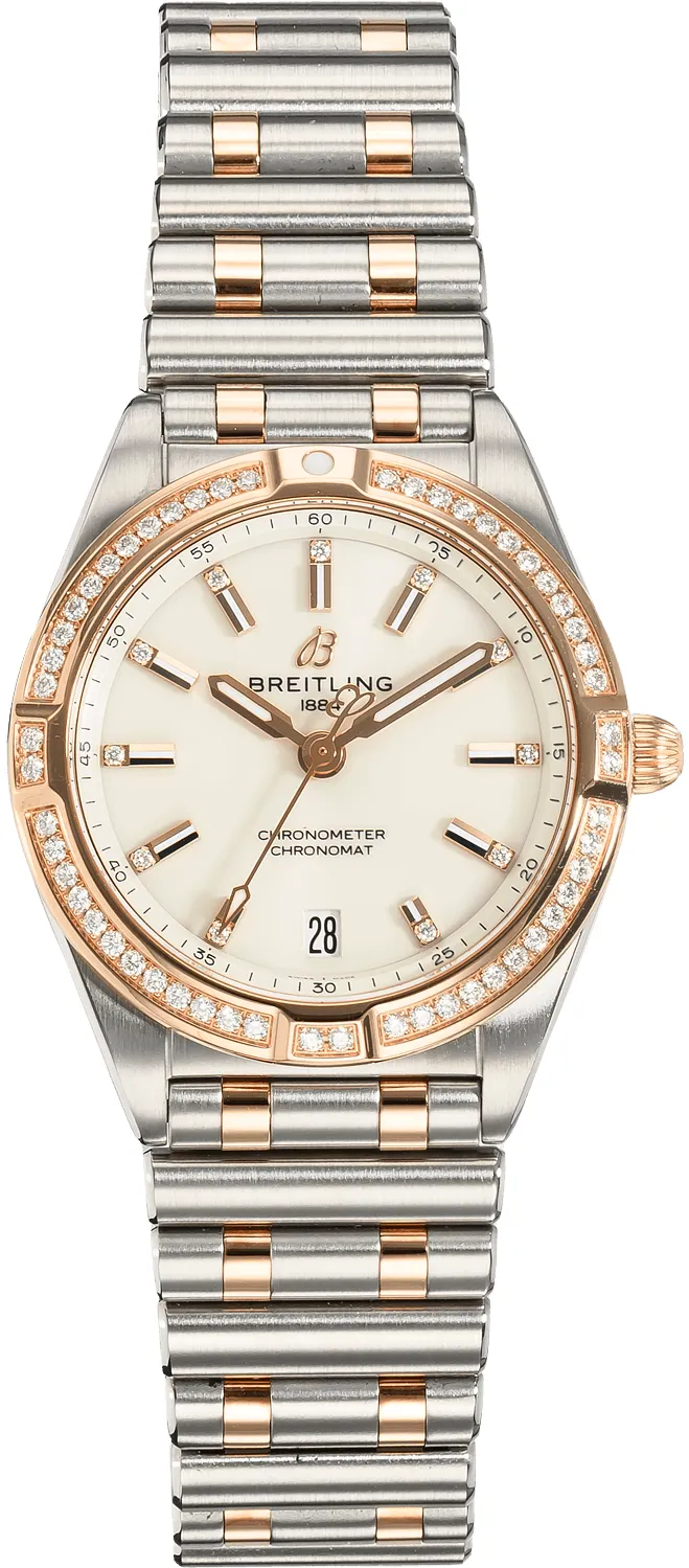 Breitling Chronomat U77310 32mm Rose gold and Stainless steel Silver Gray