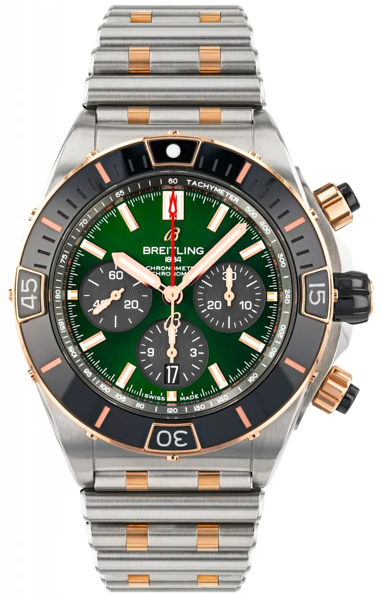 Breitling Chronomat UB0136251L1U1 44mm Rose gold and Stainless steel Green