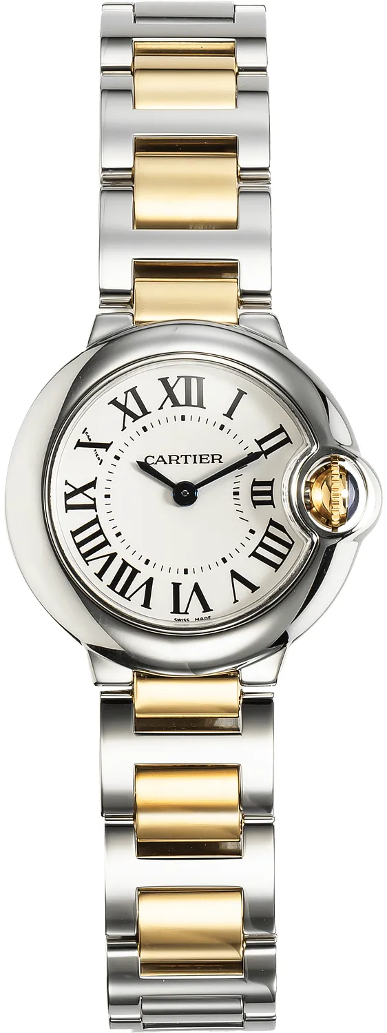 Cartier Ballon Bleu W69007Z3 28mm Yellow gold and Stainless steel Silver Gray