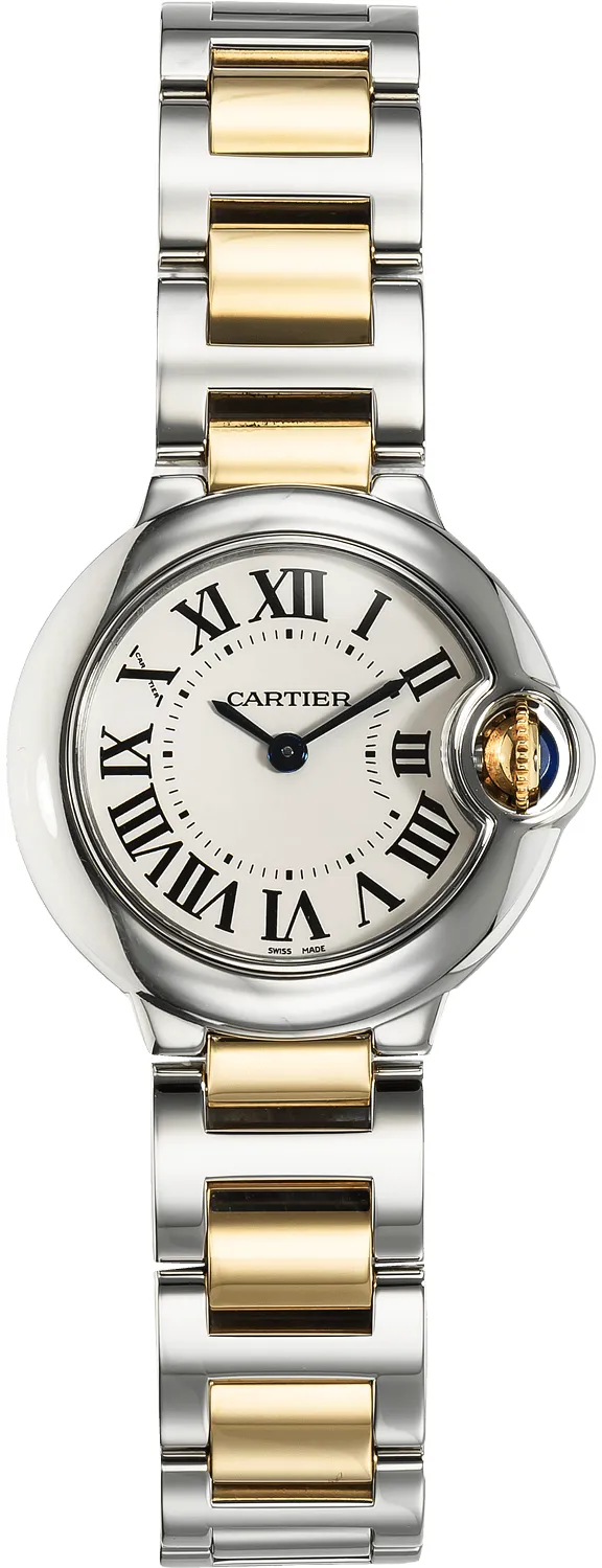 Cartier Ballon Bleu W69007Z3 28mm Yellow gold and Stainless steel Silver Gray