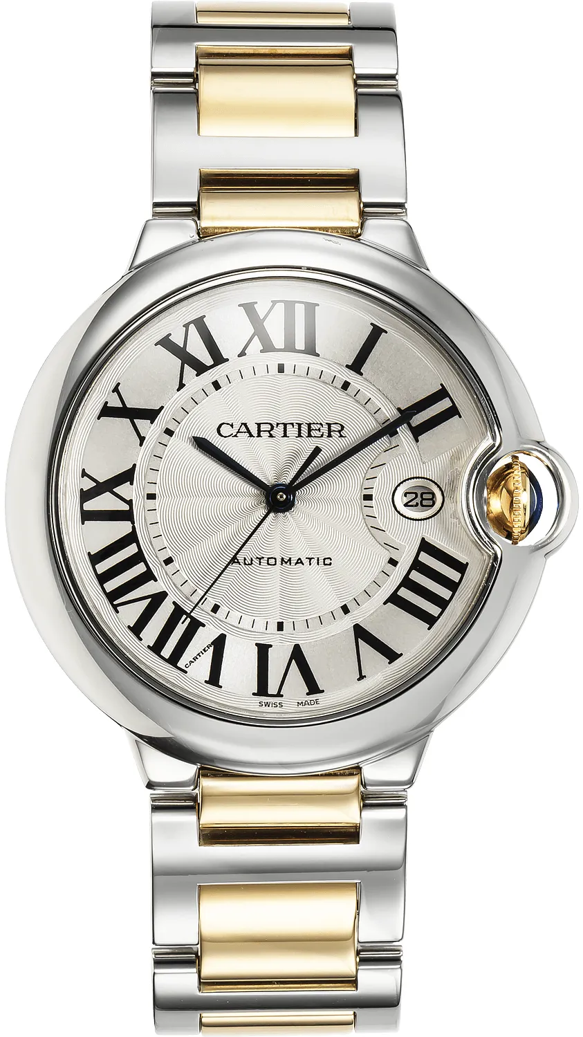 Cartier Ballon Bleu W69009Z3 42mm Yellow gold and Stainless steel Silver Gray