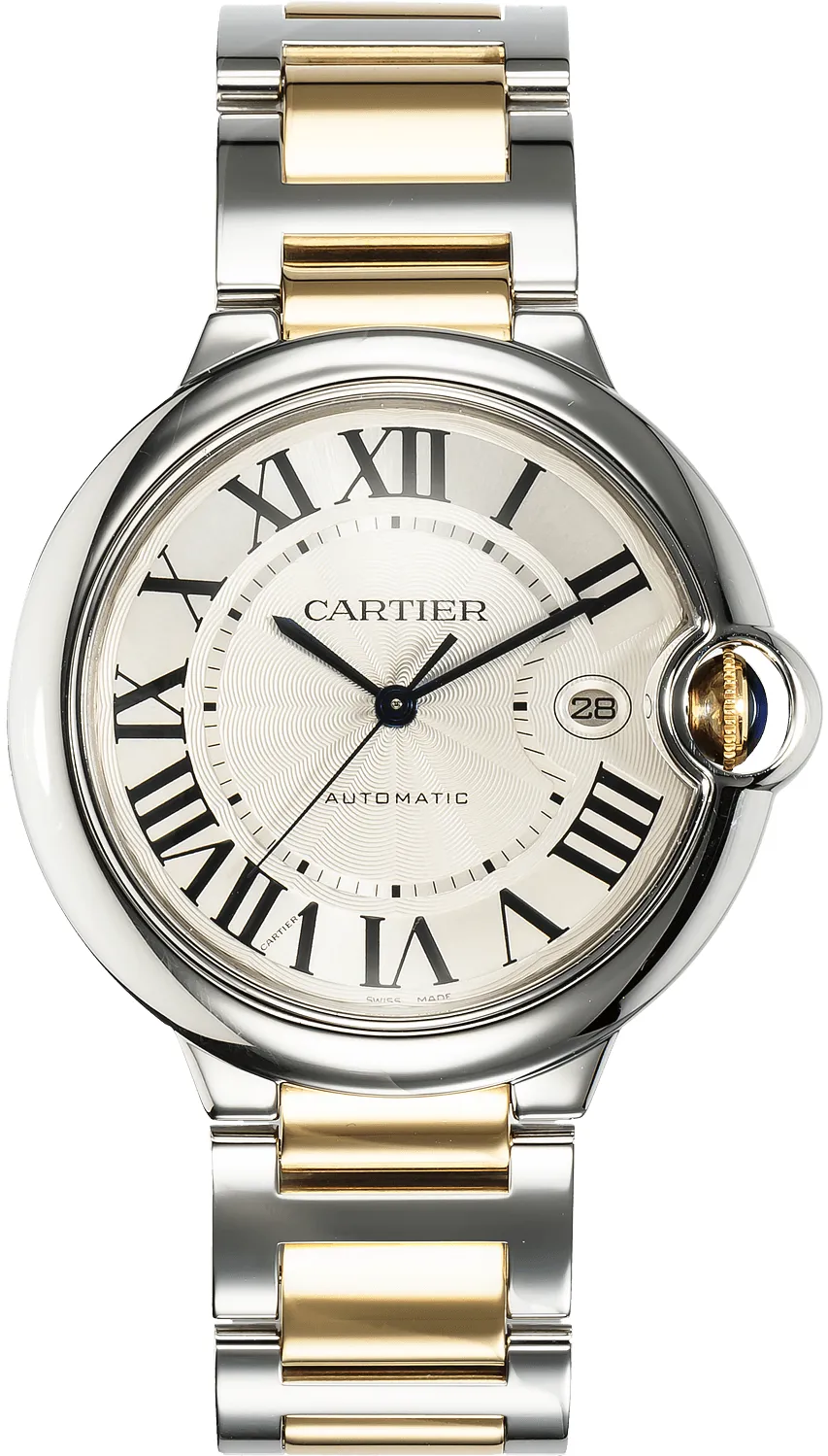 Cartier Ballon Bleu W69009Z3 42mm Yellow gold and Stainless steel Silver Gray