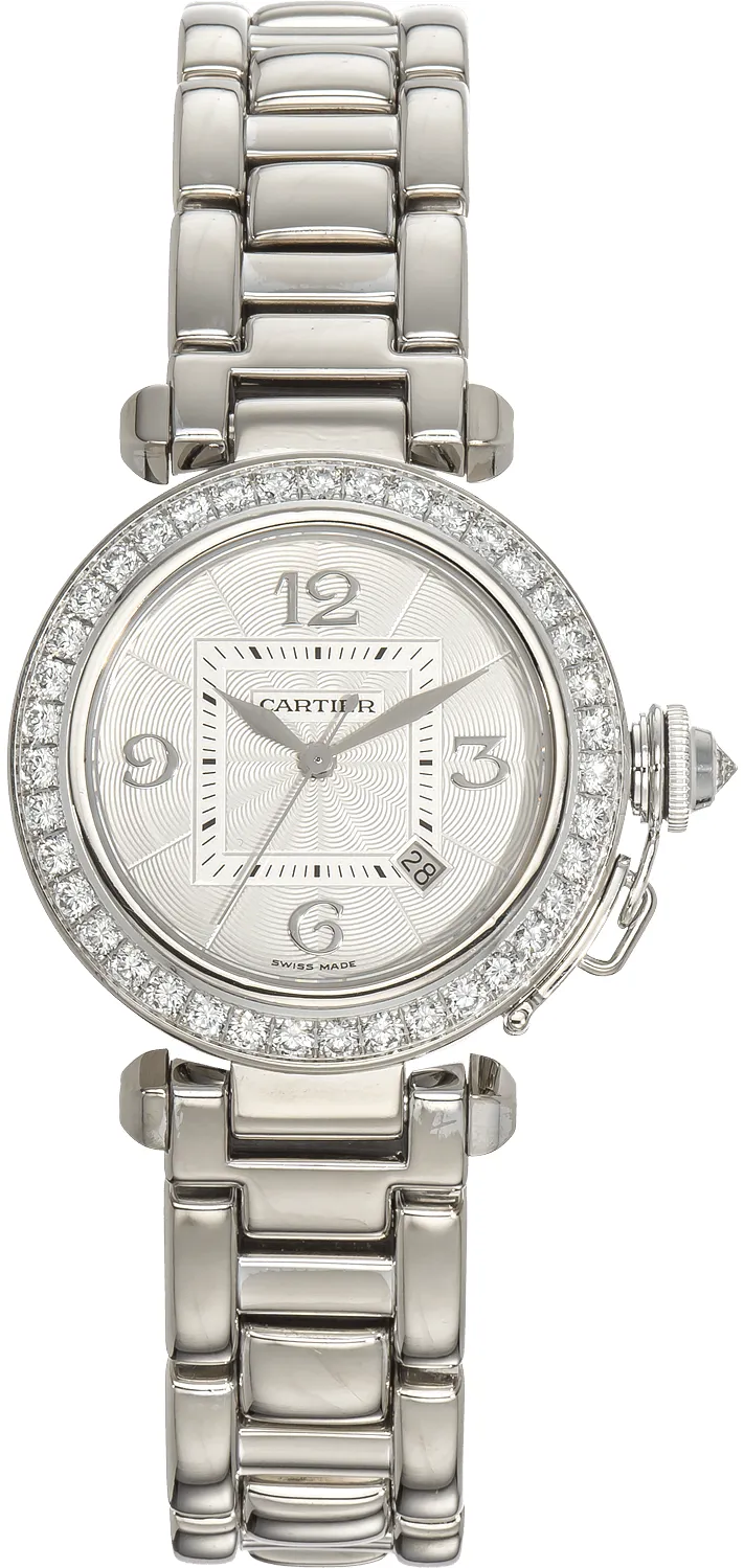 Cartier Pasha WJ1016M9 32mm White gold Silver Gray