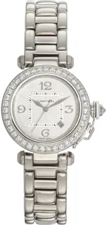 Cartier Pasha WJ1016M9 White gold Silver Gray