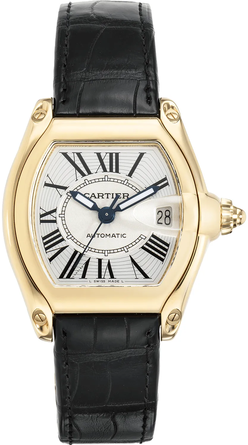 Cartier Roadster w62005v2 35mm Yellow gold Silver Gray