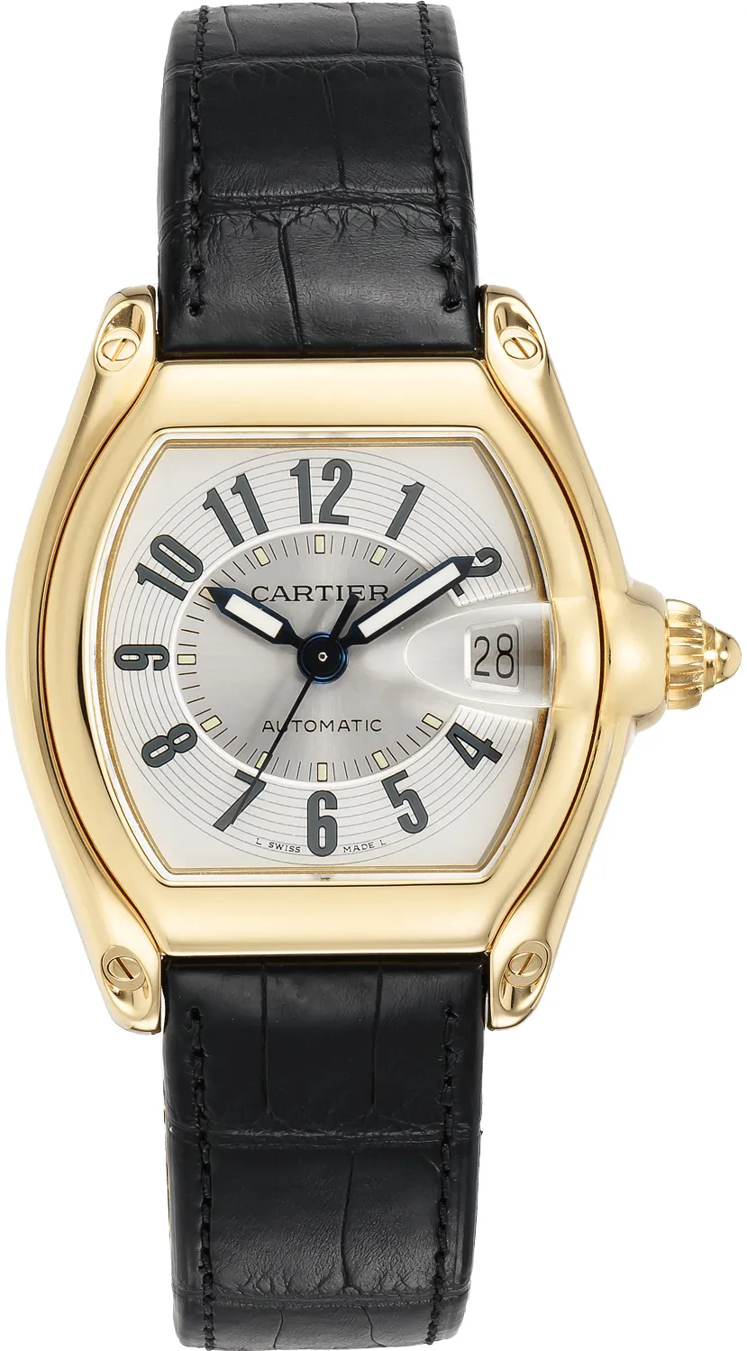 Cartier Roadster w62005v2 35mm Yellow gold Silver Gray