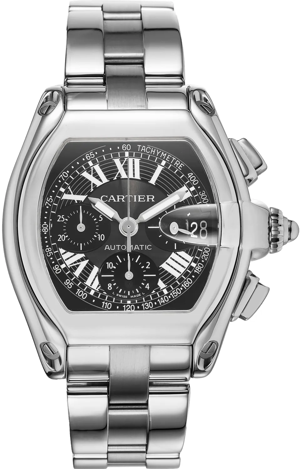 Cartier Roadster W62007X6 38mm Stainless steel Black