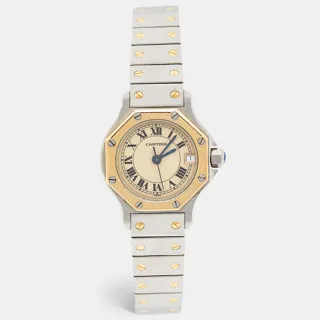 Cartier Santos de Cartier 187903 Yellow gold and Stainless steel Cream