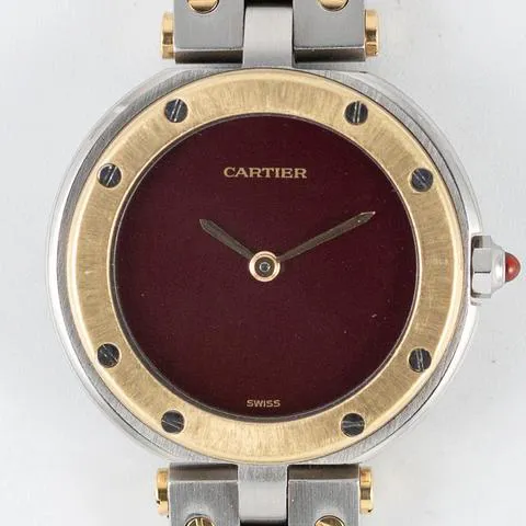 Cartier Santos 81913 27mm Yellow gold and Stainless steel Burgundy 7