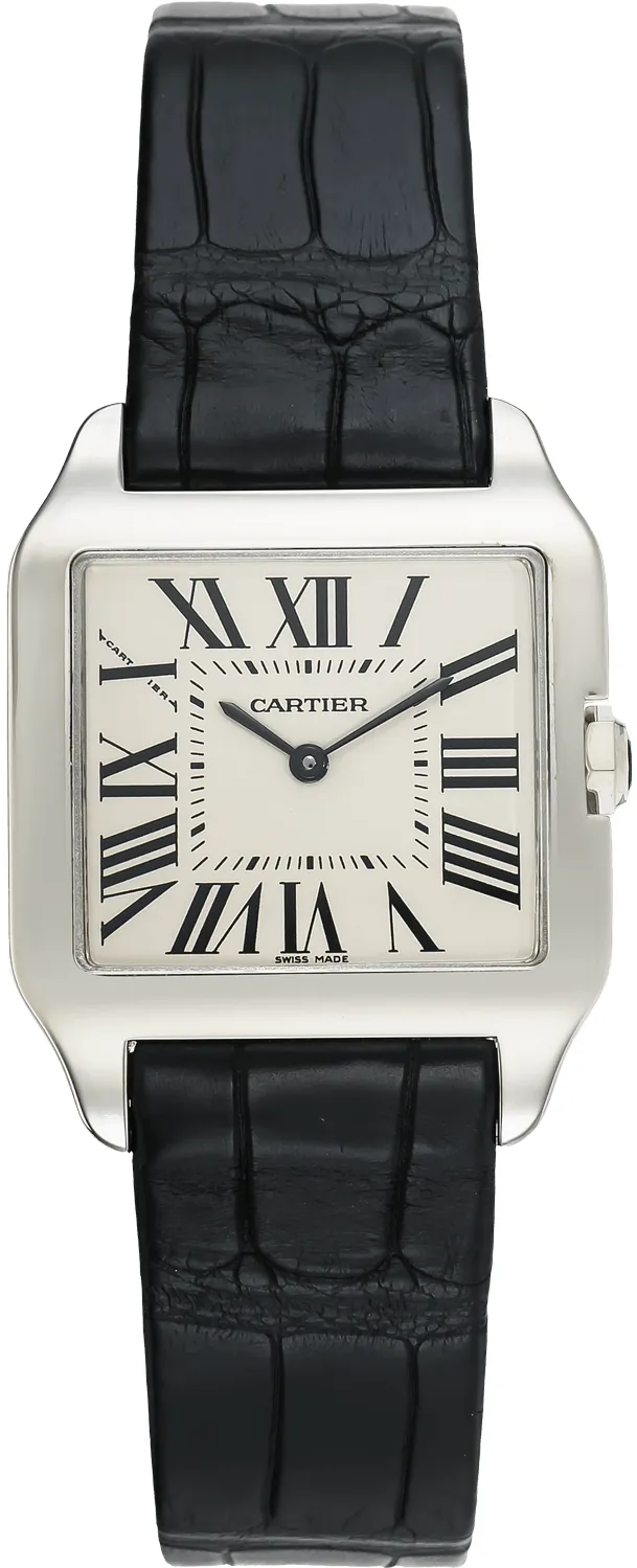 Cartier Santos W2009451 28mm White gold Silver Gray