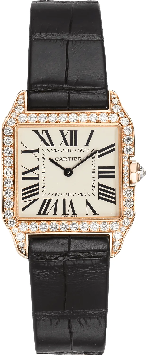 Cartier Santos WH100351 28mm Rose gold Silver Gray