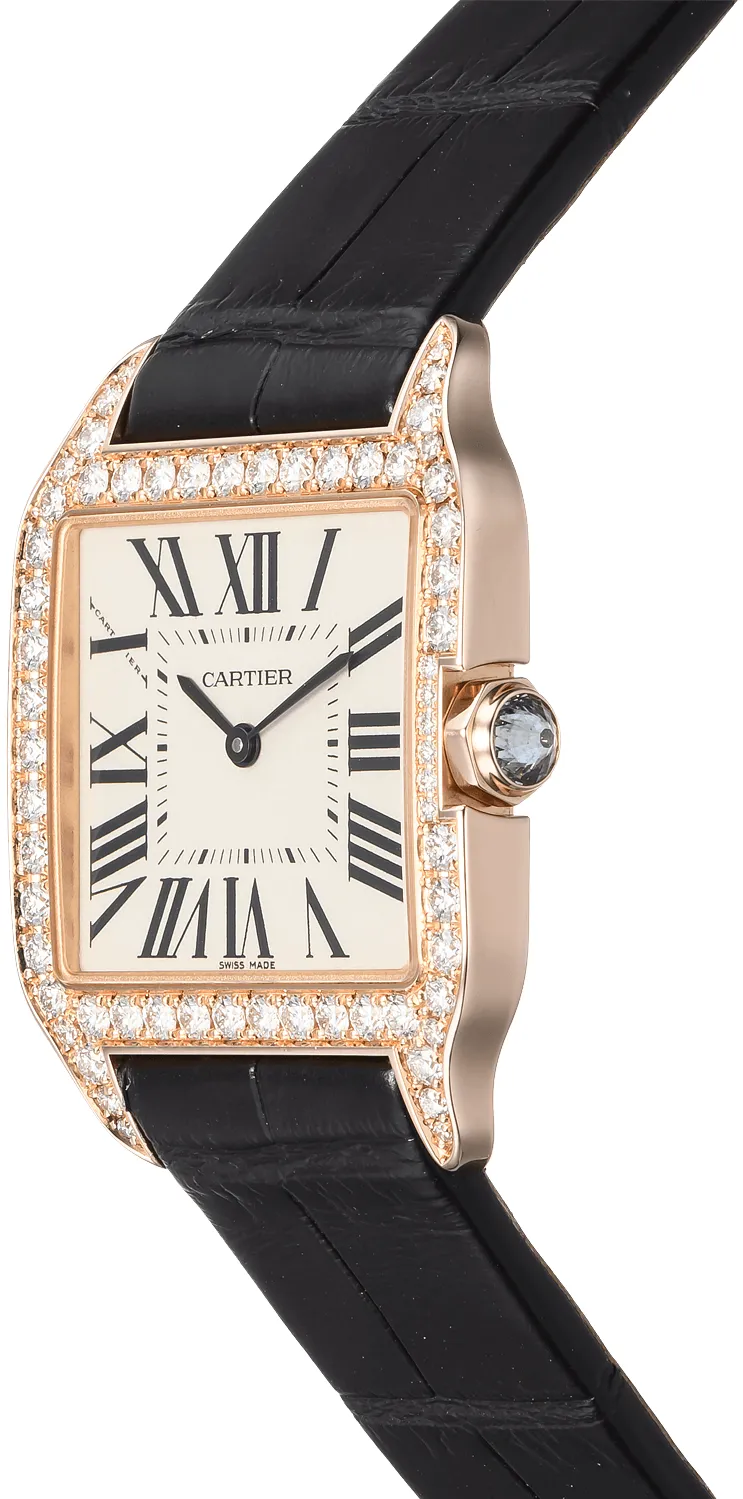 Cartier Santos WH100351 28mm Rose gold Silver Gray 5