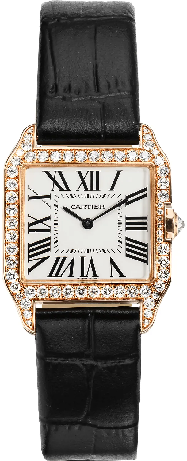 Cartier Santos WH100351 28mm Rose gold Silver Gray