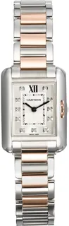 Cartier Tank Anglaise WT100024 Rose gold and Stainless steel Silver Gray