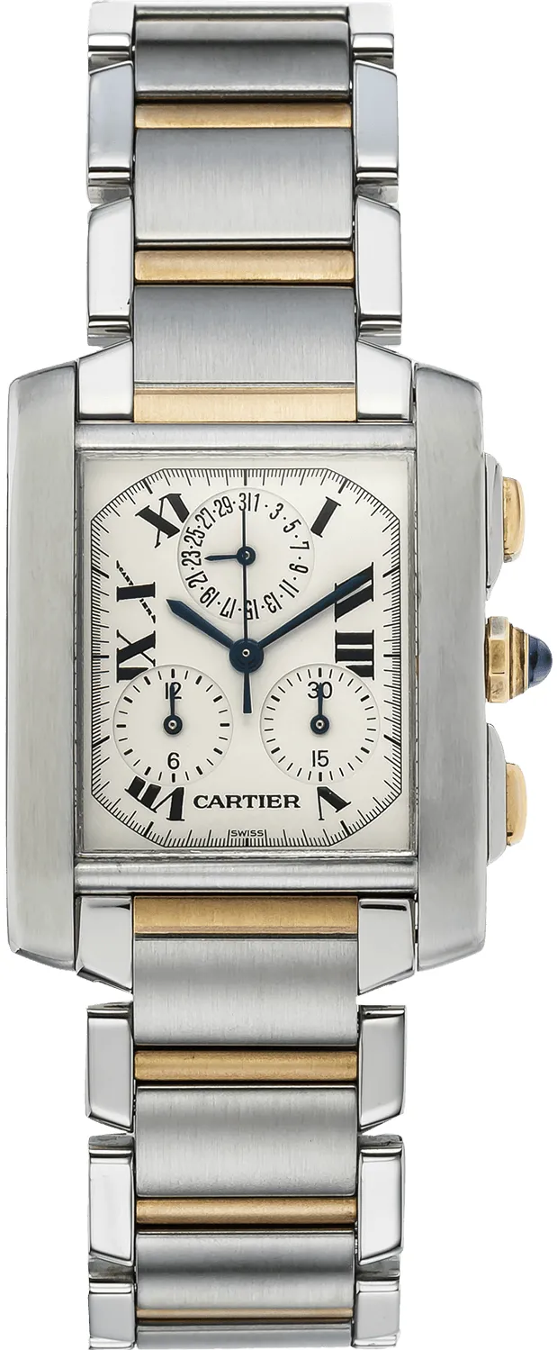 Cartier Tank Française W51004Q4 28mm Yellow gold and Stainless steel Silver Gray