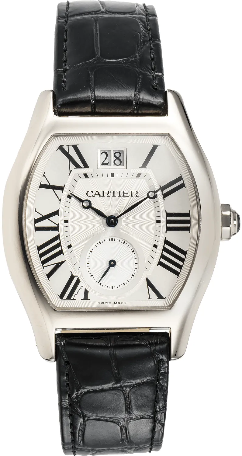 Cartier Tortue W1556233 37mm White gold Silver Gray