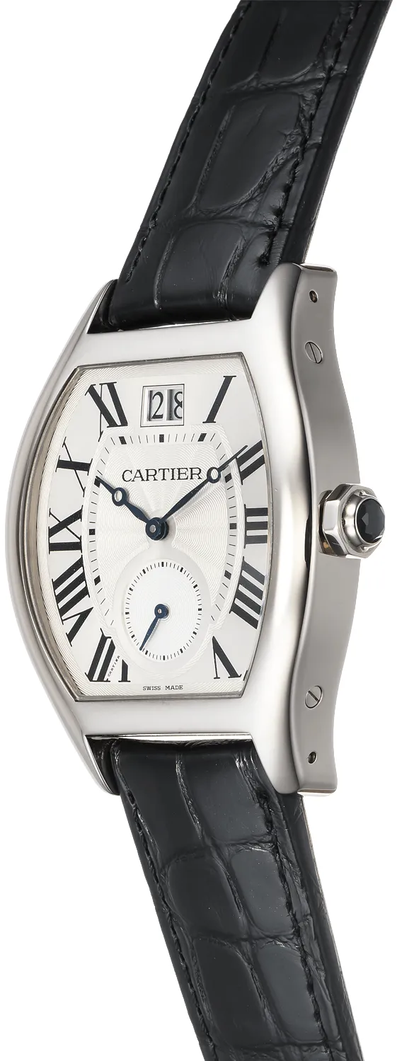 Cartier Tortue W1556233 37mm White gold Silver Gray 1