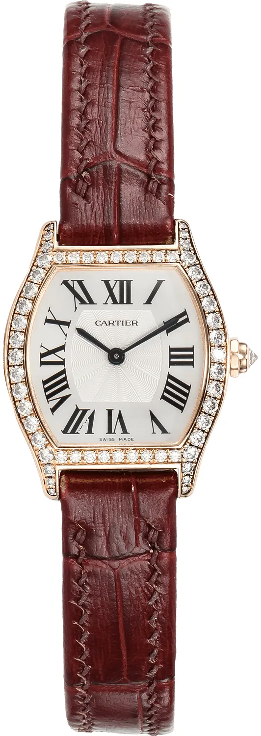 Cartier Tortue WA501006 24mm Rose gold Silver Gray