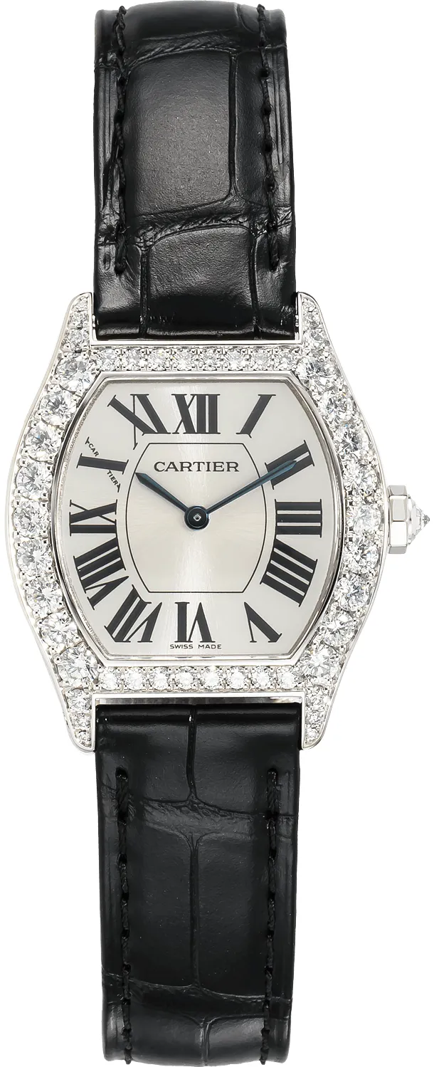 Cartier Tortue WA507231 26mm White gold Silver Gray