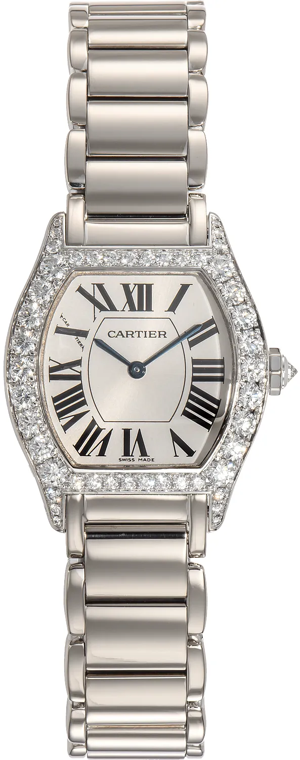 Cartier Tortue WA5072W9 26mm White gold Silver Gray