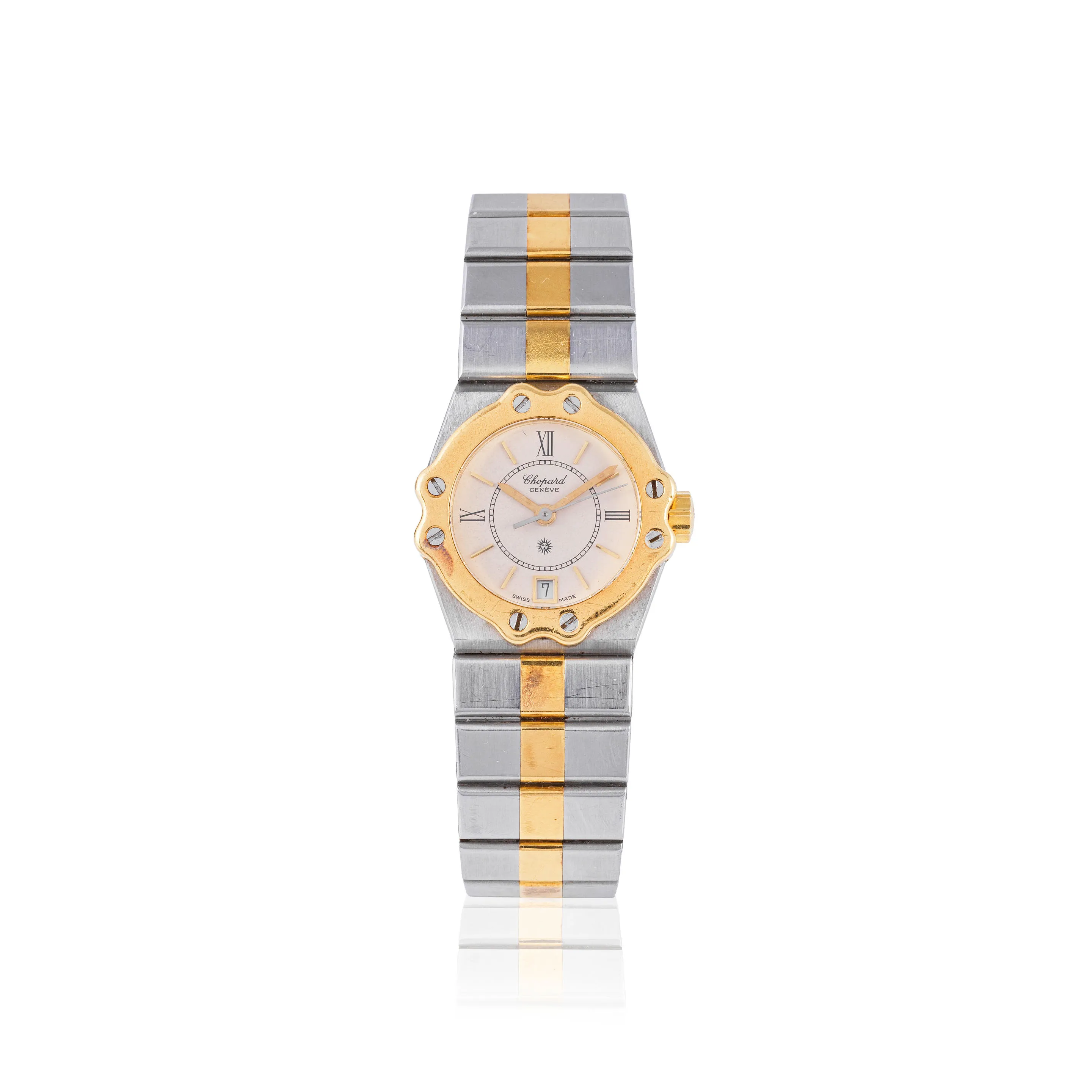 Chopard St. Moritz 8024 24mm Yellow gold and stainless steel Cream