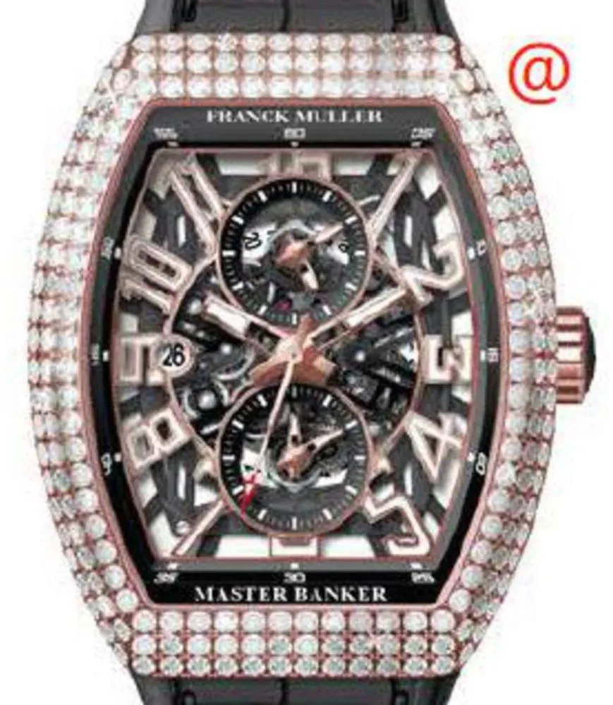 Franck Muller Master Banker V45MBSCDTSQTD5NNR(NRBLC5N 45mm Rose gold Transparent