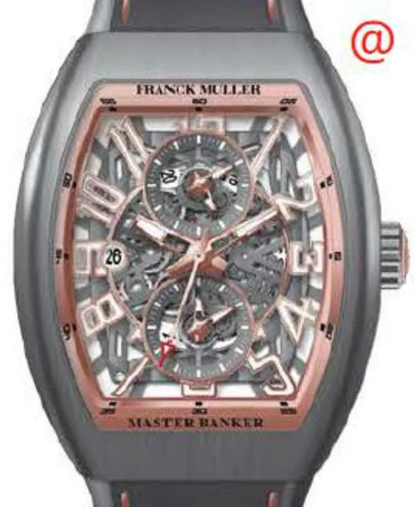 Franck Muller Master Banker V45MBSCDTSQTTTBR5N(5NBLC5N 45mm Titanium Transparent