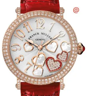 Franck Muller Round Heart 8035HEARTREL2COCDD(BLC5N)-RDSTRAP Rose gold Silver