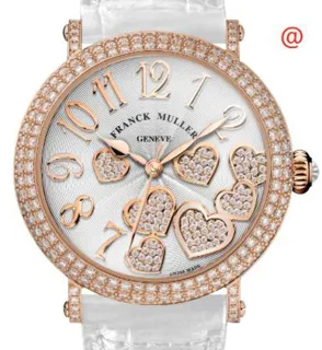 Franck Muller Round Heart 8035HEARTRELDCOCD(BLC5N)-WTSTRAP Rose gold Silver