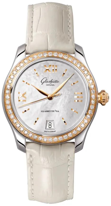 Glashütte Lady Serenade 1-39-22-09-16-44 36mm Steel & rose gold Mother-of-pearl